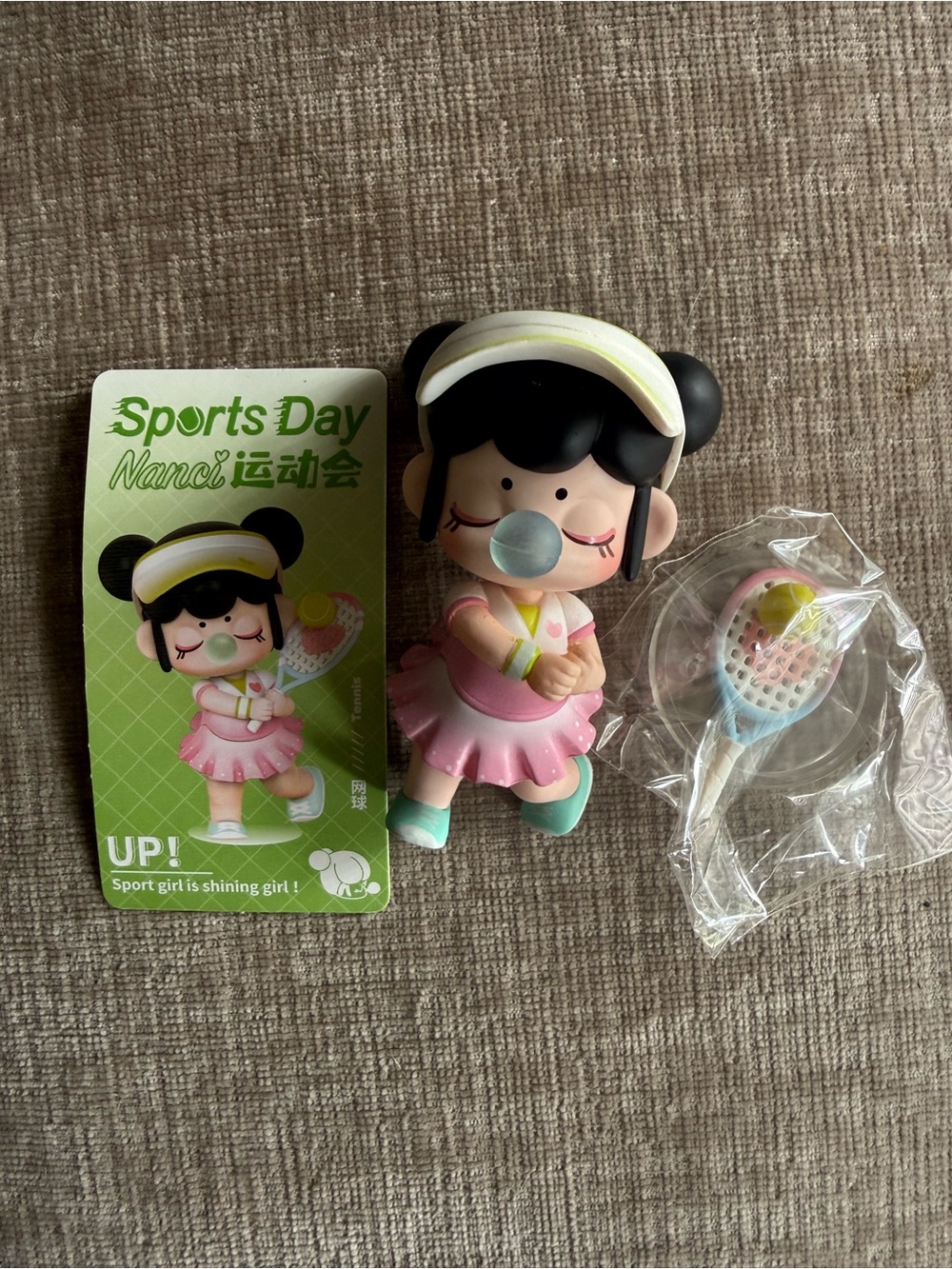Sports Day Pink Tennis Girl Figure - Cute Playset